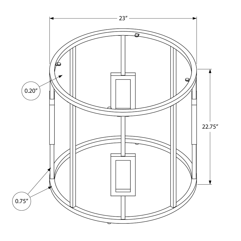 Chrome Metal Side Table w/Tempered Glass - Image 3