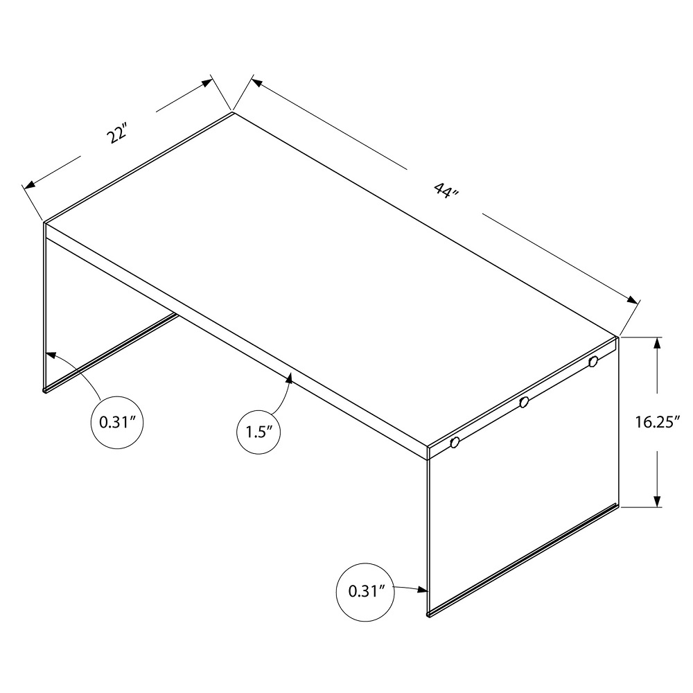 Glossy White Coffee Table w/Tempered Glass - Image 3