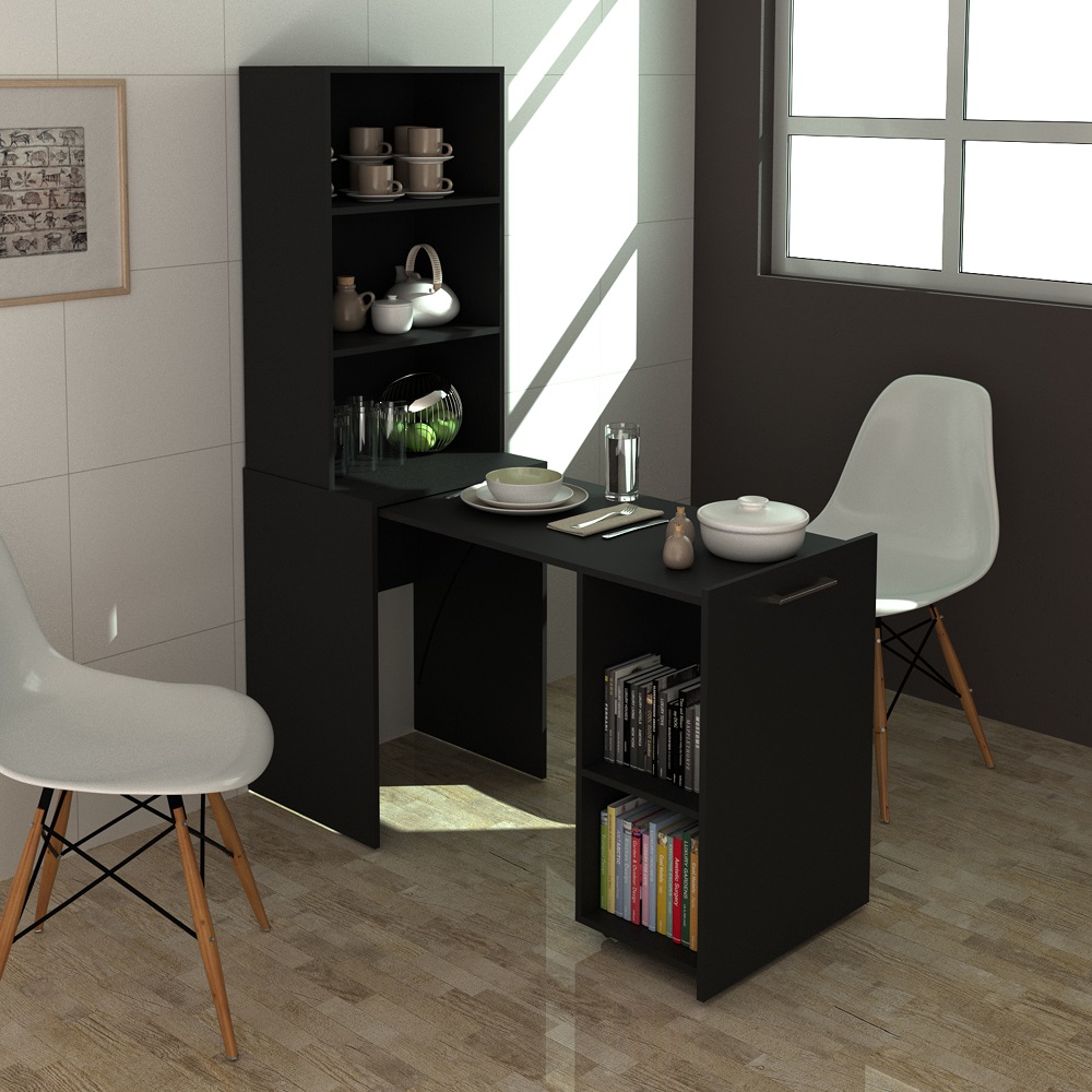 Black Multifunction Desk/Bookcase - Image 4