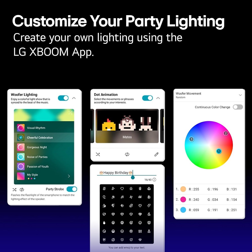 LG XBOOM 8" Portable Party Speaker with Pixel LED Lighting - Image 4